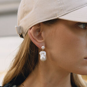 1 Pair Elegant Irregular Shape Stainless Steel Waterproof Gold Color Women's Drop Earrings h5 Picture3