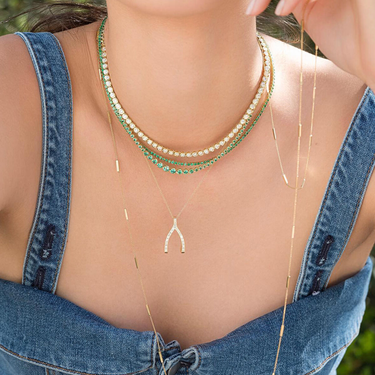1 Piece Classic Irregular Shape Stainless Steel Waterproof Gold Color Zircon Women's Pendant Necklaces h5 Picture4