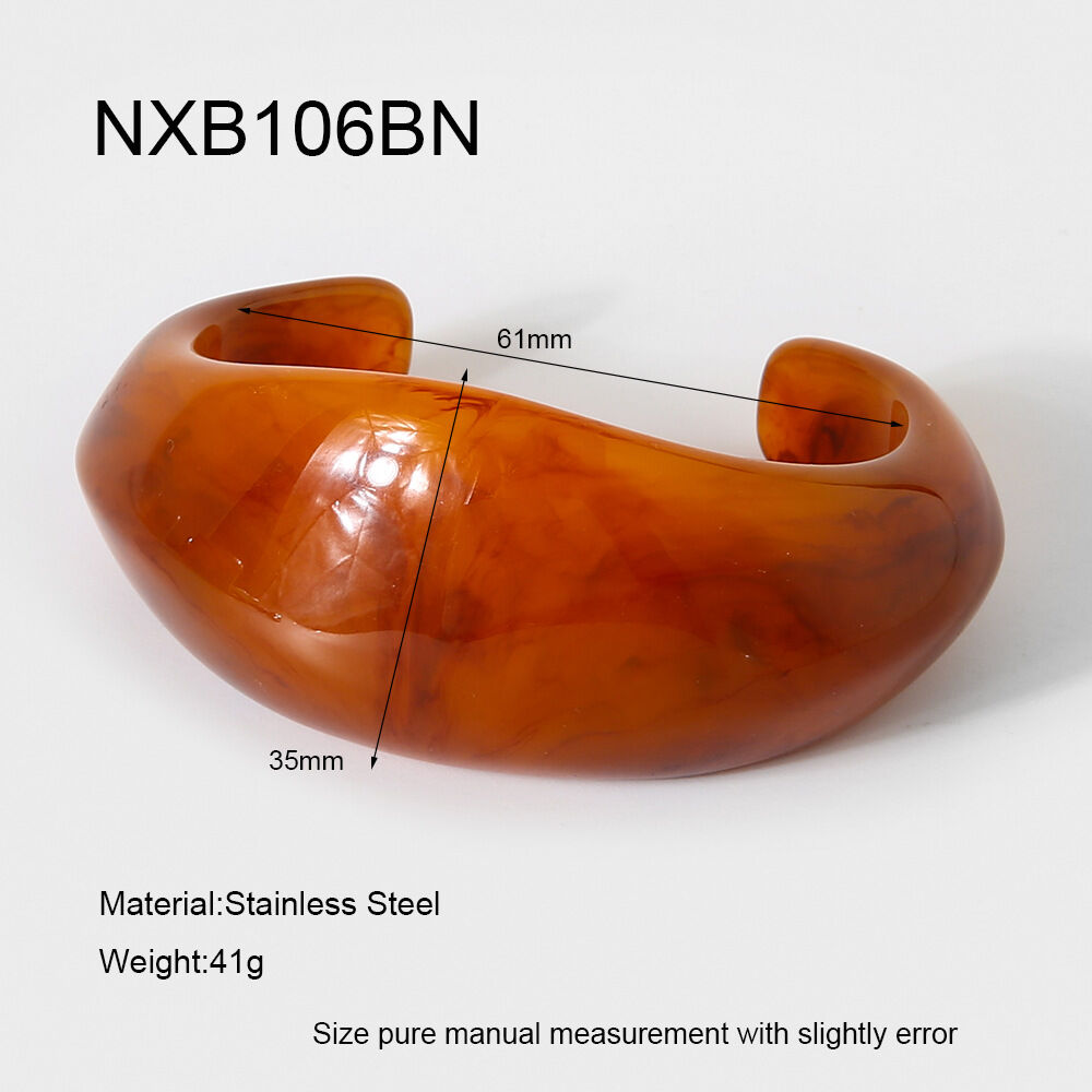 1 Piece Classic Series Retro Irregular Shape Resin Women's Cuff Bracelets h5 