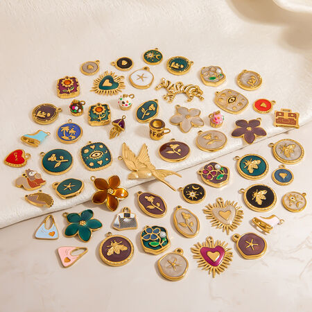 1 Piece Retro Flower DIY Pendant 2