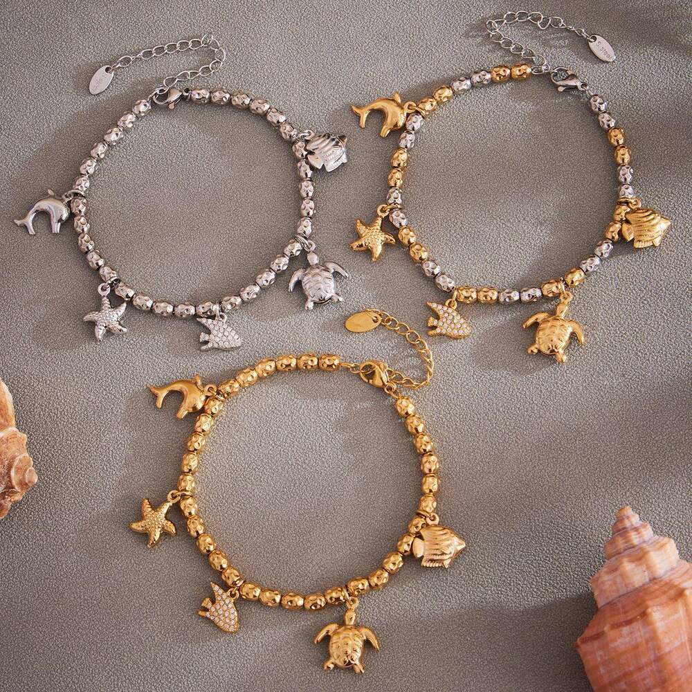1 Piece Luxurious Heart Stainless Steel Waterproof Gold Color Zircon Women's Charm Bracelets h5Picture6