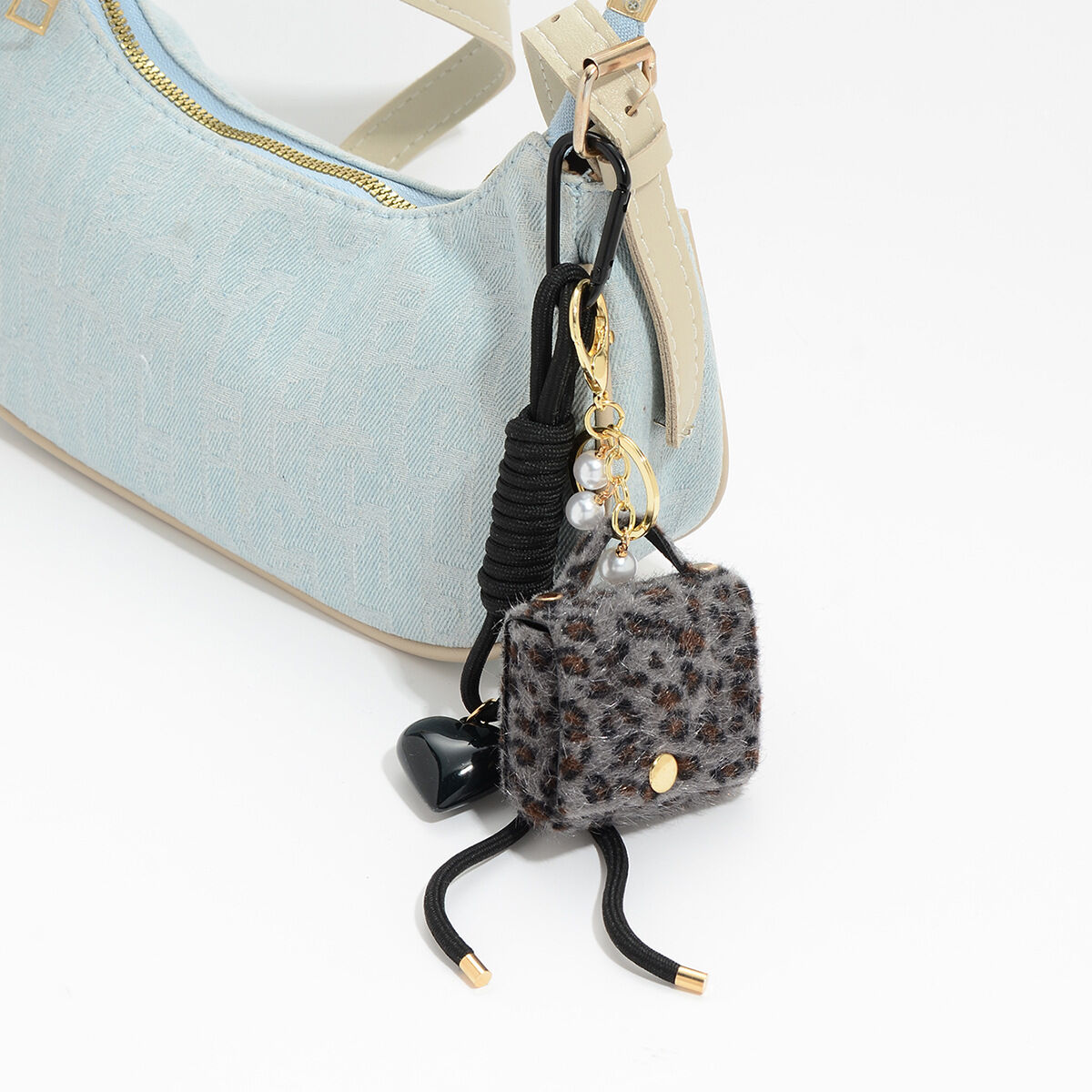 1 Piece Retro Heart Leopard Print Bag Charm Picture3