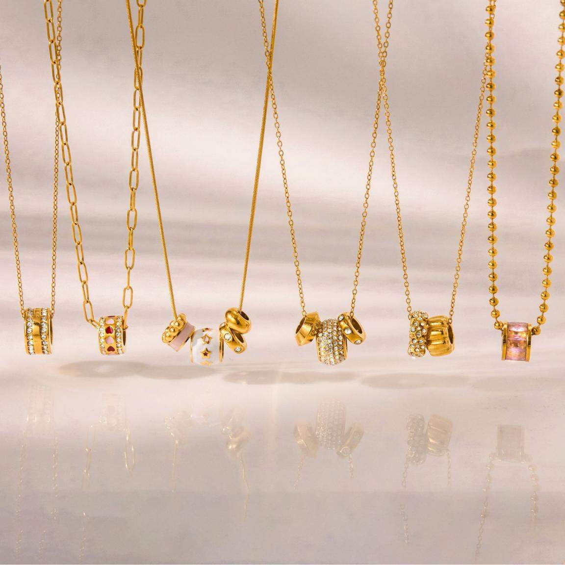 1 Piece Exquisite Classic Circle Stainless Steel Waterproof Gold Color Zircon Women's Pendant Necklaces Picture6