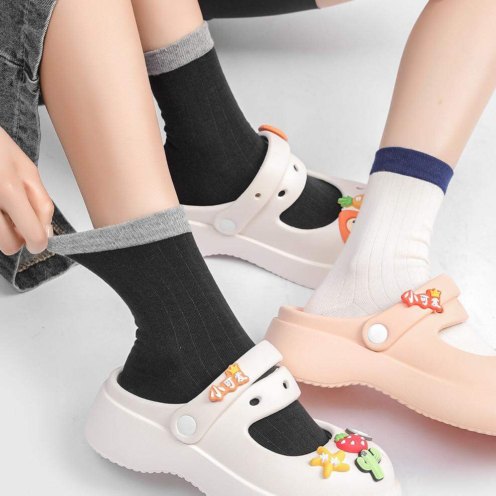 1 Pair Simple Cotton Women's Mid-Calf Socks h5 Picture3