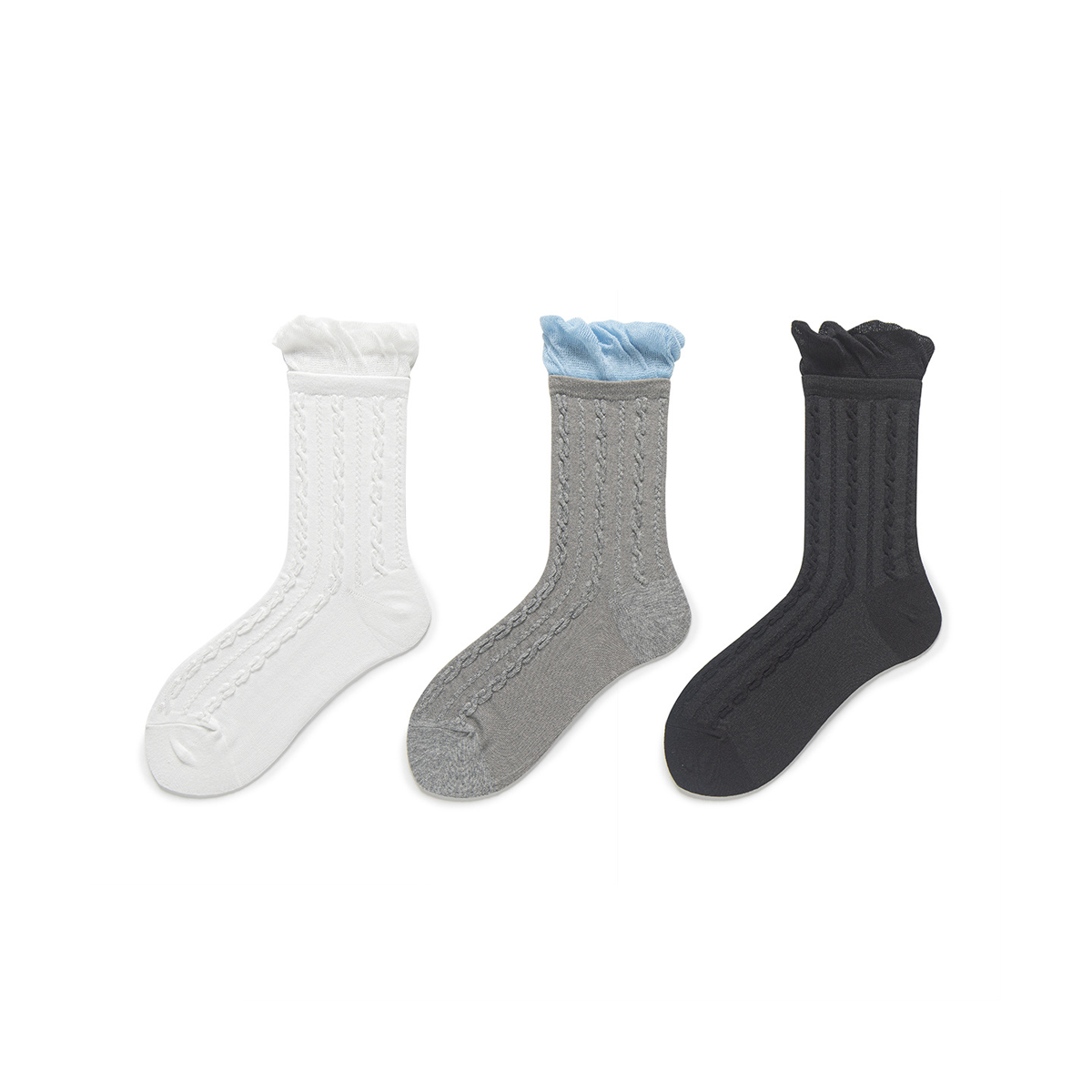1 Pair Elegant Cotton Women's Mid-Calf Socks Picture2