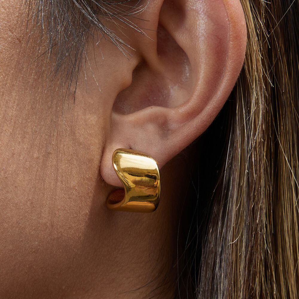 1 Pair Modern Irregular Shape Stainless Steel Waterproof Gold Color Women's Stud Earrings h5Picture3