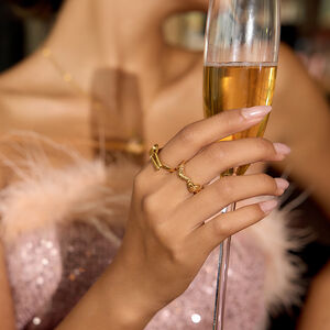 1 Piece Designable Croissant Stainless Steel Waterproof Gold Color Statement Rings h5 Picture3