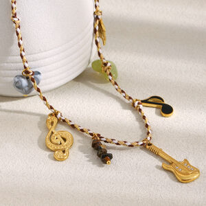 1 pieza de collar colgante impermeable de acero inoxidable con notas/instrumentos diarios para mujer h5 Imagen2