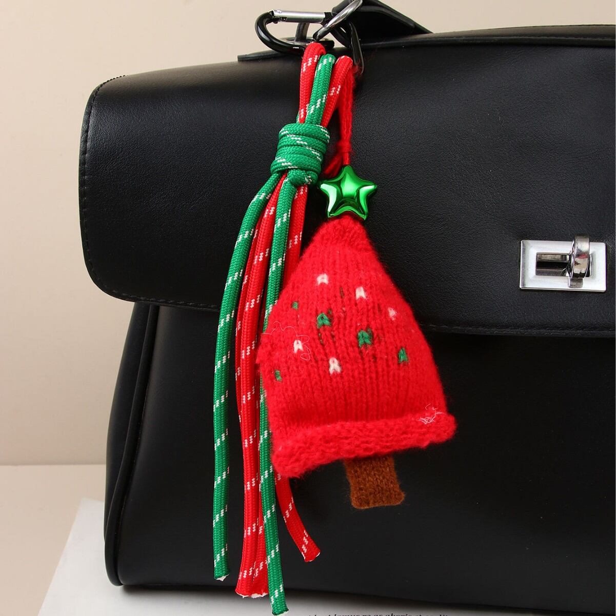 1 stuk romantische schattige kerstmutsstof damestasbedels 2