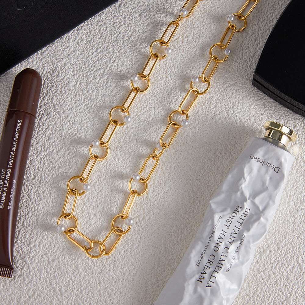1 Piece Elegant Circle Stainless Steel Waterproof Gold Color Women's Chain Necklaces Picture7