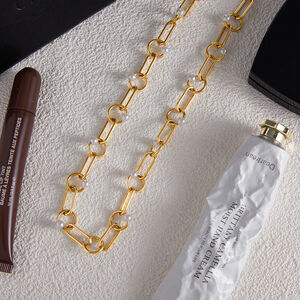 1 Piece Elegant Circle Stainless Steel Waterproof Gold Color Women's Chain Necklaces h5 Picture7