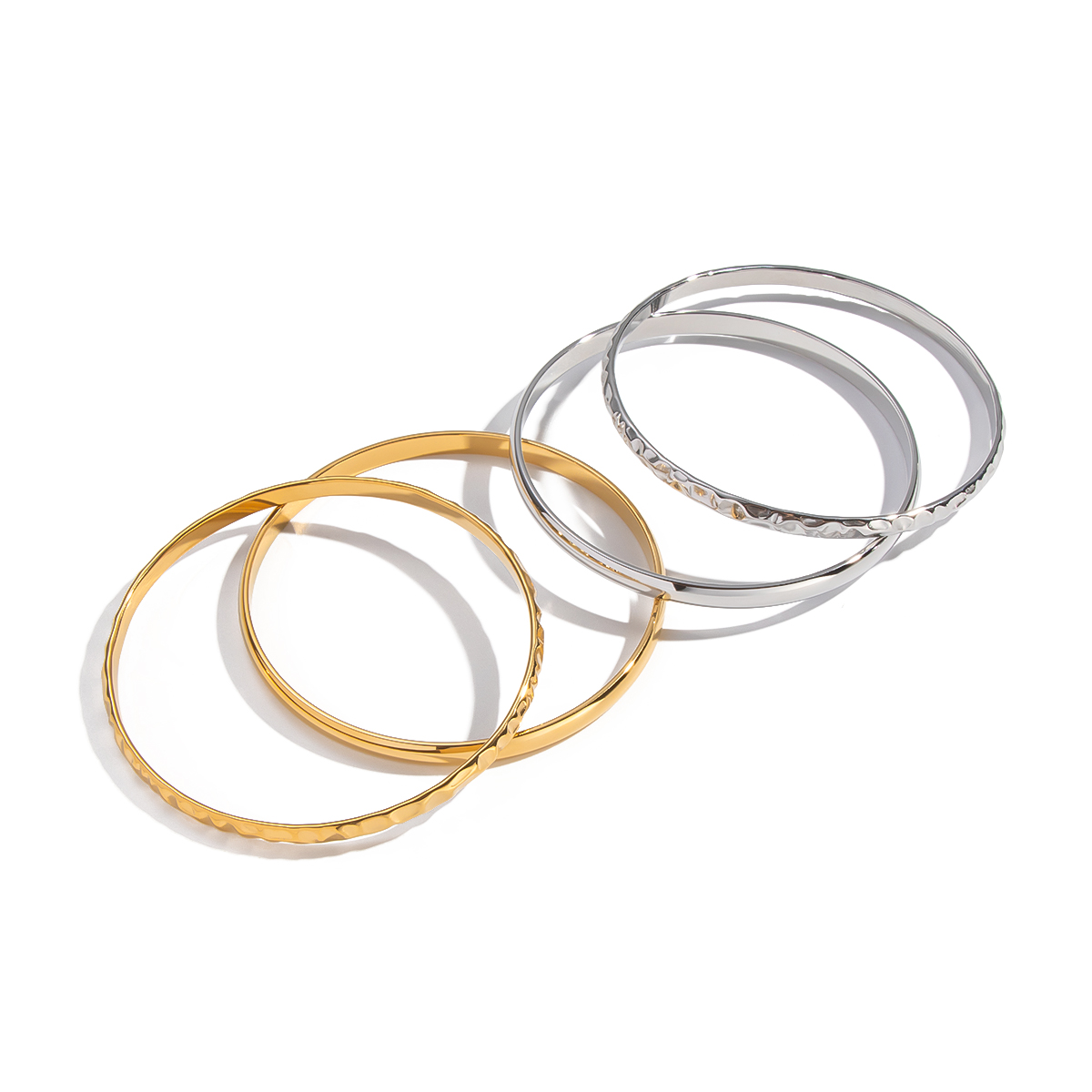1 Piece Solid Color Circle Stainless Steel Waterproof Bangle h5 Picture6