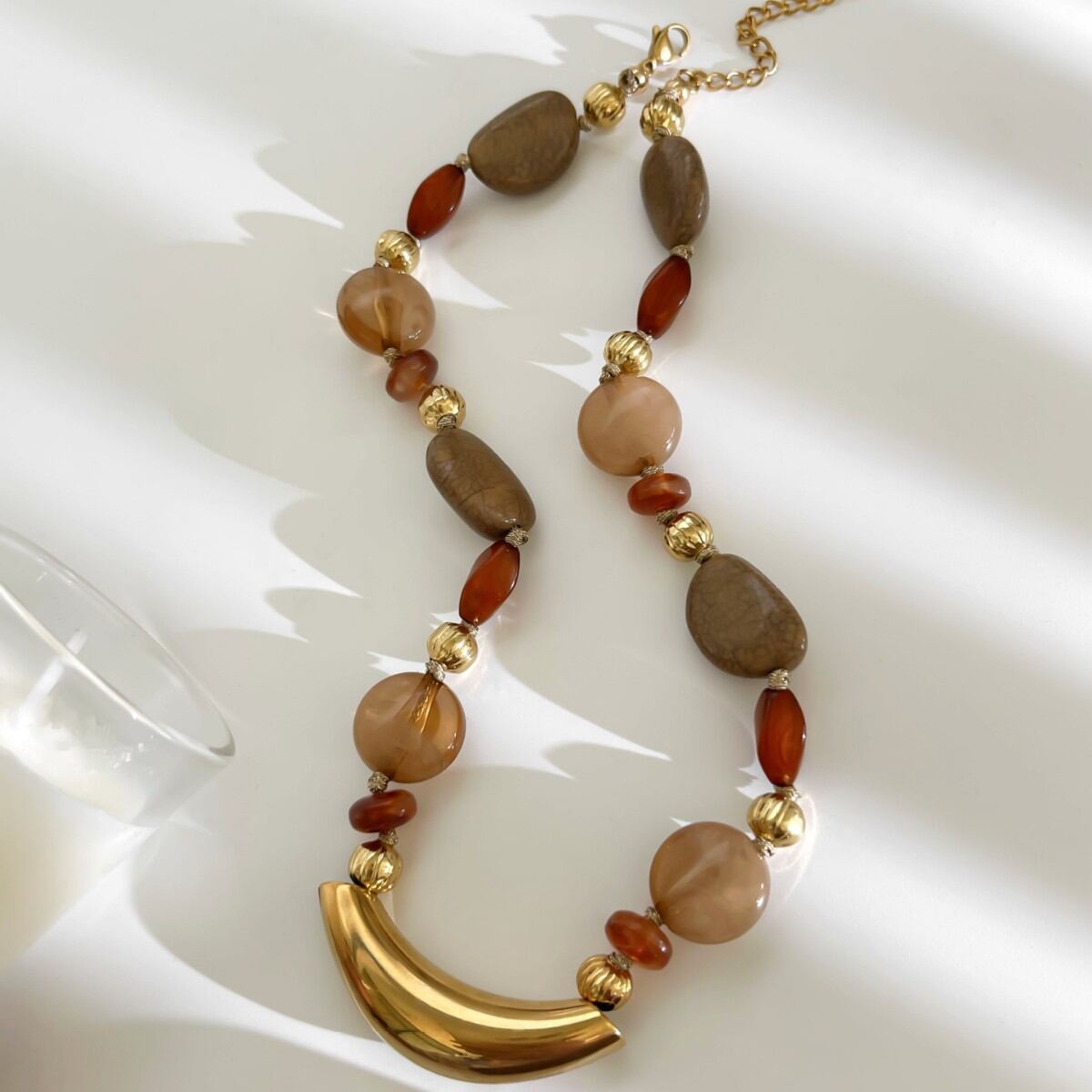 1 Piece Resin Beads Natural Stone Beaded Necklace Picture4
