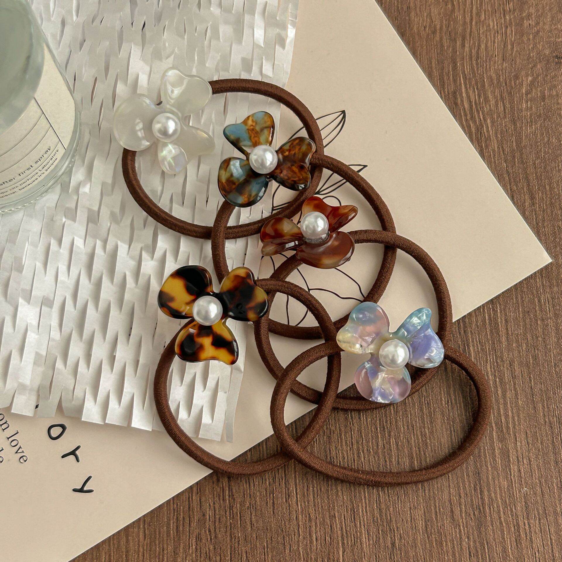 1 Piece Simple Series Retro Flower Gradient Color Acetate Women's Hair Ties