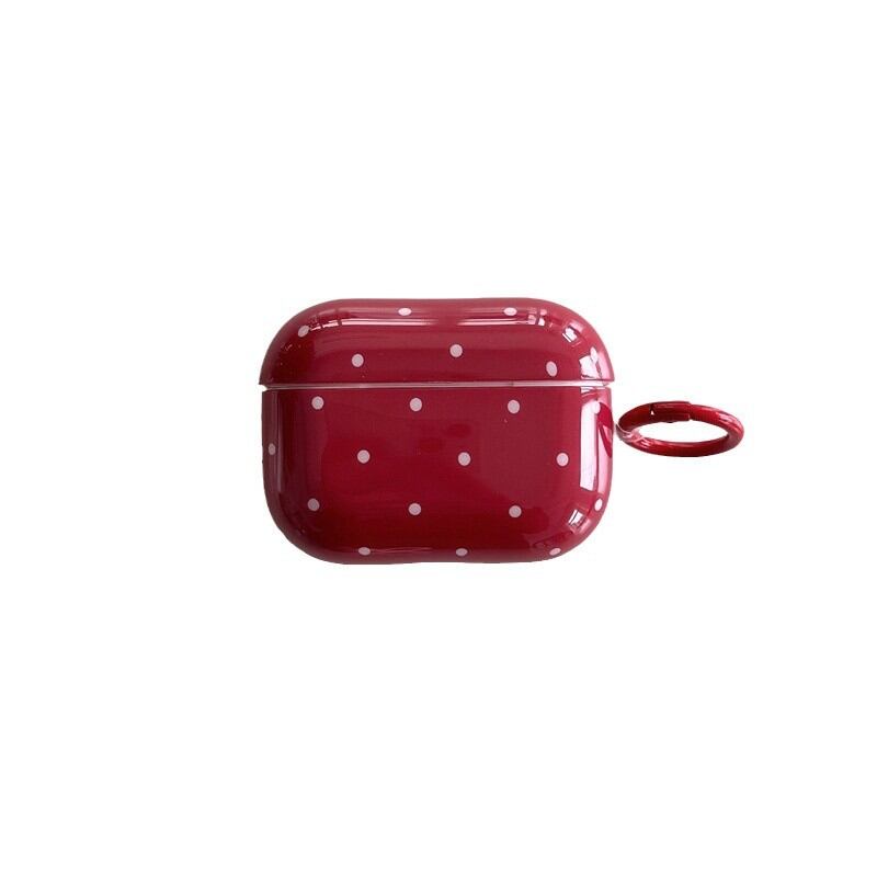 1 Piece Vintage Burgundy Polka Dots Women's Earphone Case Picture4