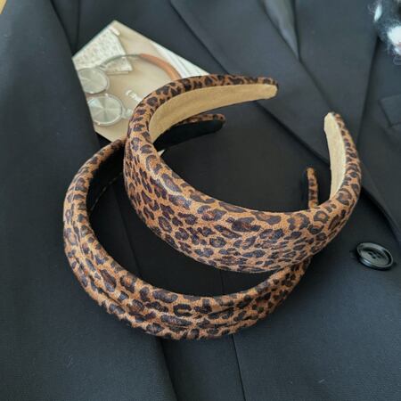 1 Piece Retro Leopard Print Fabric Women's Hair Bands 2