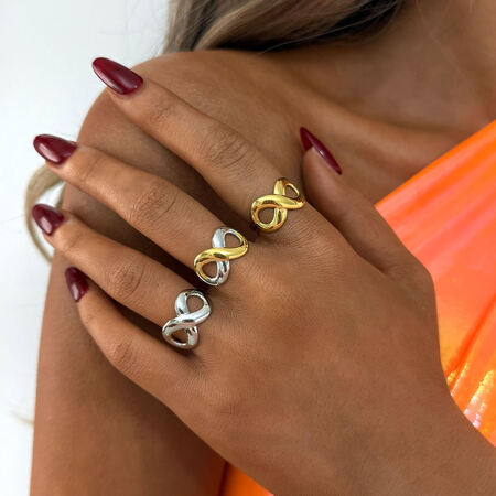 1 Piece Casual Irregular Shape Stainless Steel Waterproof Woemn's Statement Rings