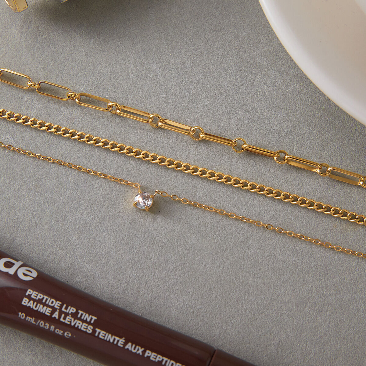 1 Piece Simple Circle Stainless Steel Waterproof Gold Color Zircon Women's Layered Necklaces h5 Picture6