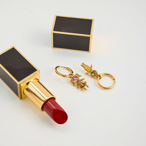 1 Pair Romantic Children Stainless Steel Waterproof Gold Color Zircon Women's Drop Earrings h5 Picture5