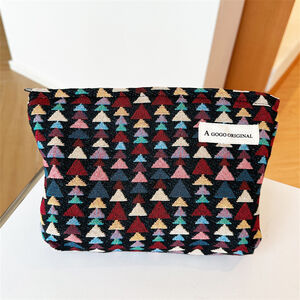 1 Piece Simple Series Retro Plaid Mixed Color Polyester Women's Makeup Bags h5