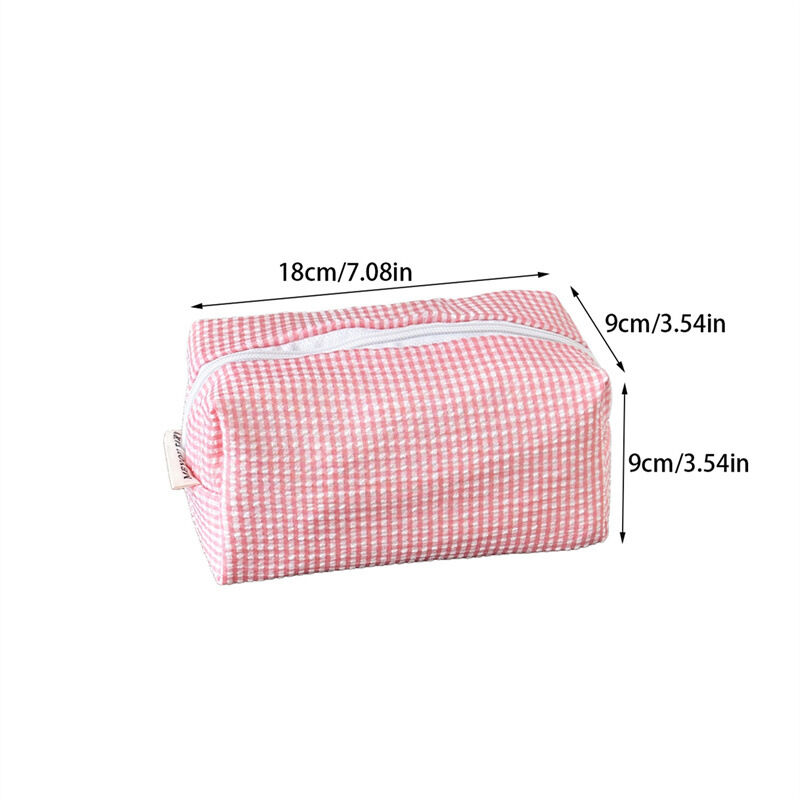 1 Piece Simple Classic Lace - trimmed Checkered Large Polyester Women's Makeup Bags Picture5
