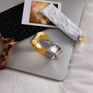 1 Piece Mixed Gold&Silver Colors Stainless Steel Waterproof Women's Bangles h5 Picture5