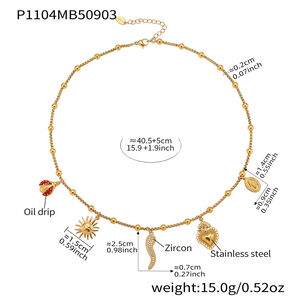 1 Piece Luxurious Pepper Stainless Steel Waterproof Gold Color Women's Pendant Necklaces h5