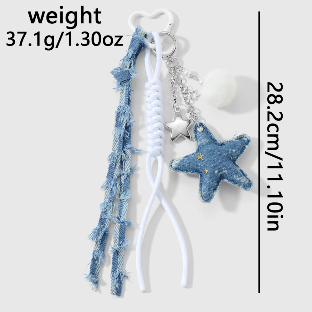 1 Piece Denim Star Bag Charm h5Picture2