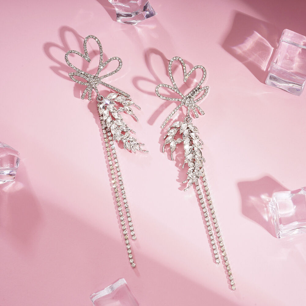 1 Pair Festive Series Flower Tassel Alloy Party Earrings h5Picture2