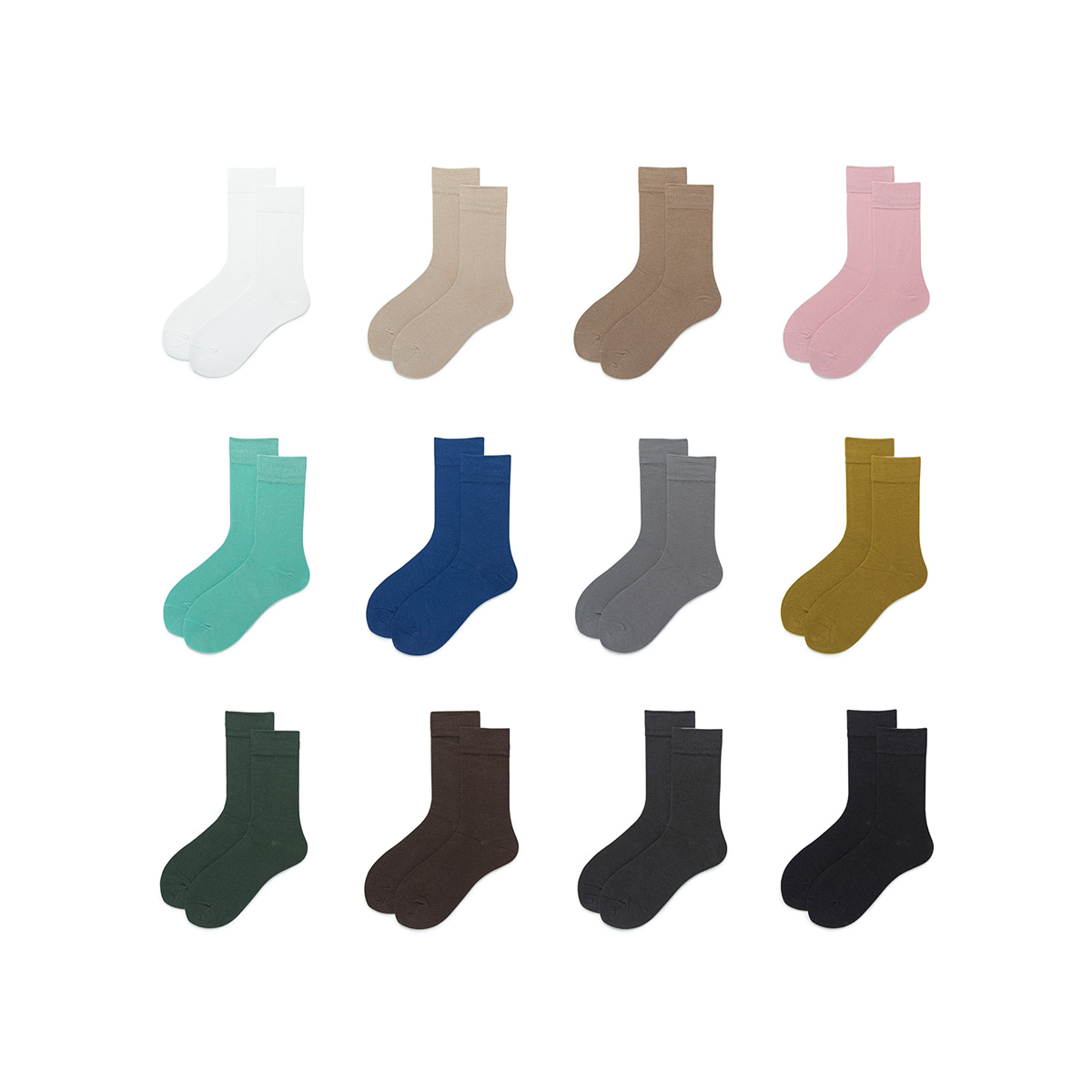 1 Pair Pure Color Cotton Women's Mid-Calf Socks Picture2