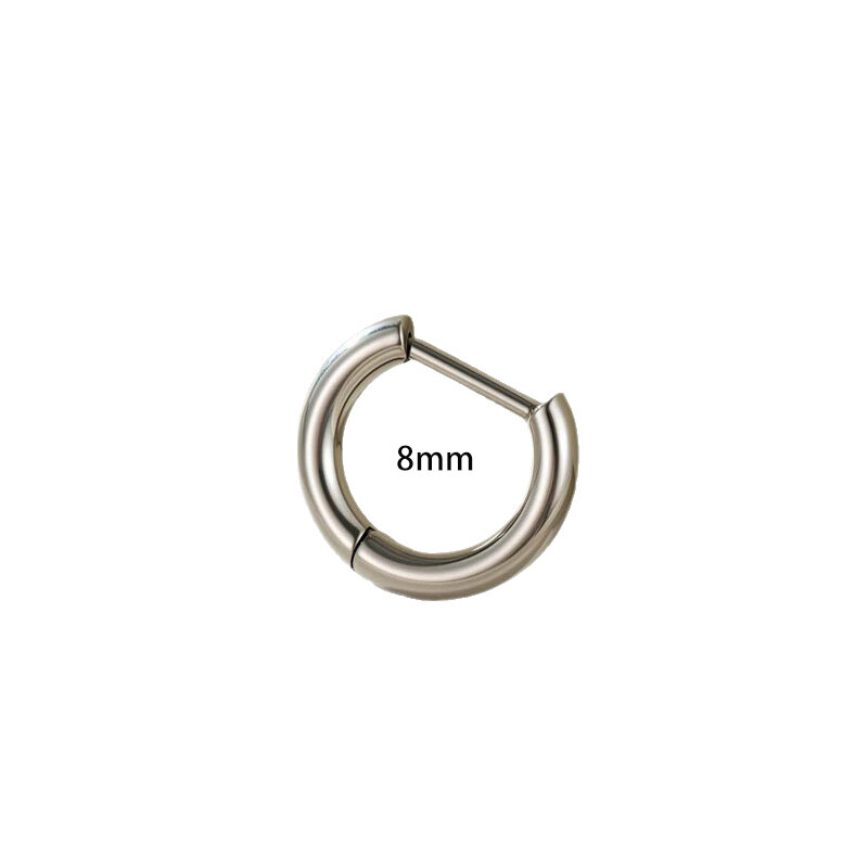 1 Piece Minimalist Annular Shape Titanium Alloy Women's Hoop Earrings h5Picture2