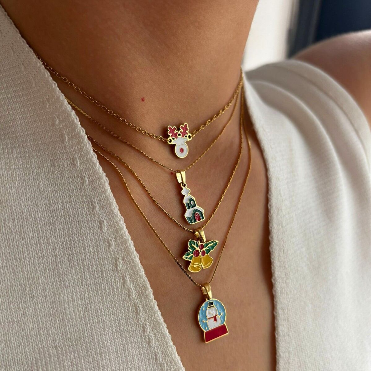 1 Piece Christmas Stainless Steel Waterproof Pendant Necklace h5 Picture3