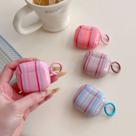 1 Piece Color Stripes Women's Earphone Case