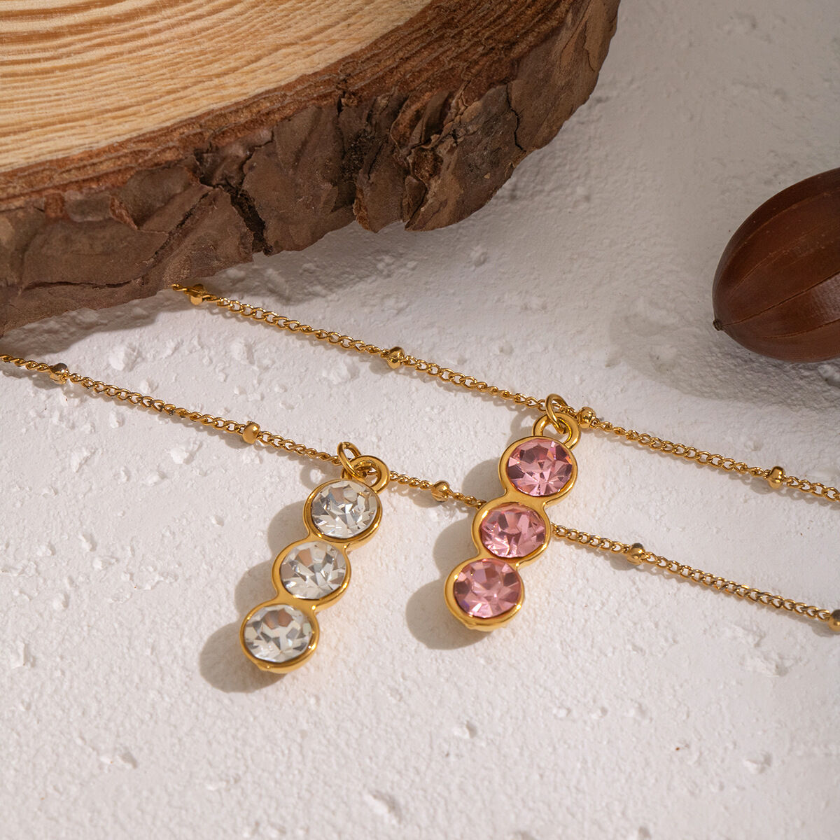 1 Piece Minimalist Zircon Inlaid Pendant Necklace Picture3