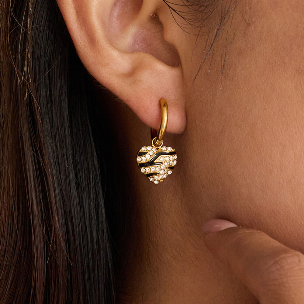 1 Pair Romantic Leopard Print Stainless Steel Waterproof Gold Color Women's Drop Earrings 2
