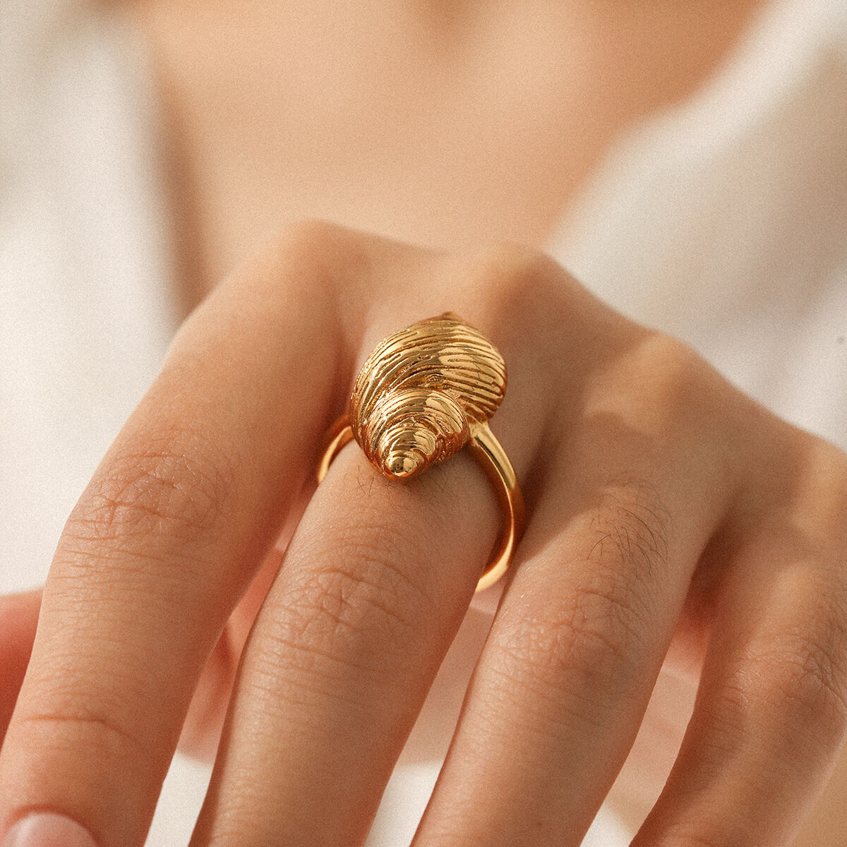 1 Piece Simple Daily Turtle Stainless Steel Waterproof   Gold Color Women's Statement Rings