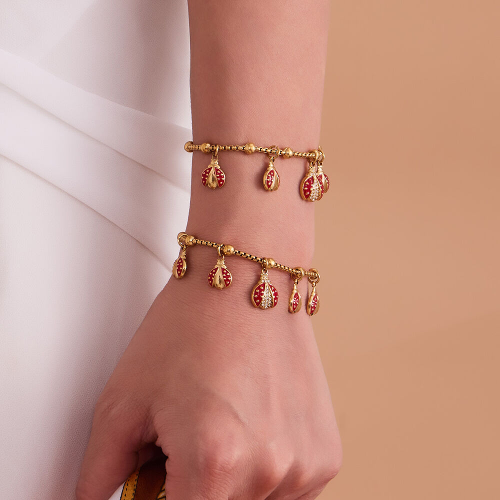 Exquisite Beetle Stainless Steel Waterproof Gold Color Zircon Women's Jewelry Sets Picture4