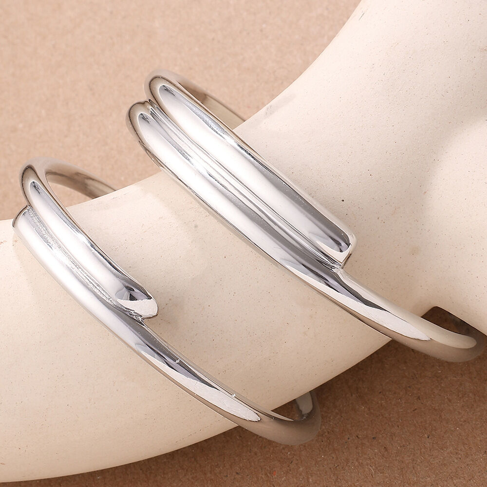 1 Piece Irregular Shape Stainless Steel Waterproof Gold Color Cuff Bracelet Picture2