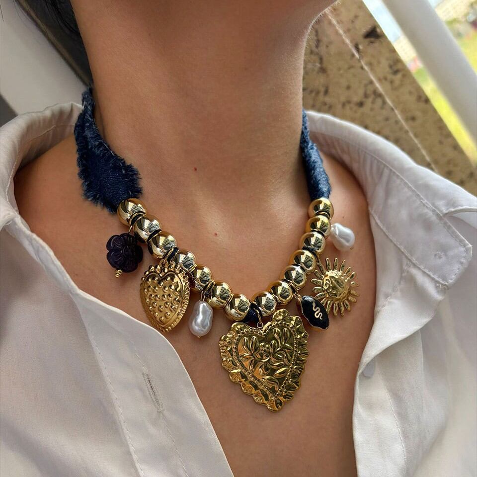 1 Piece Heart Gold Color Pendant Necklace Picture3