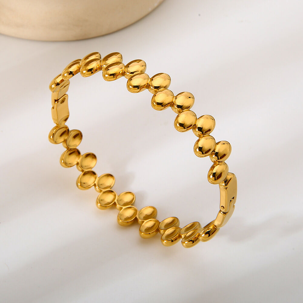 1 Piece  Daily Patchwork Stainless Steel Waterproof  Gold Color  Women's Bangles Picture2