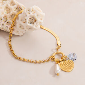 1 stuk elegante, waterdichte armband van roestvrij staal met hartje en zirkonia bedeltje h5 Afbeelding2
