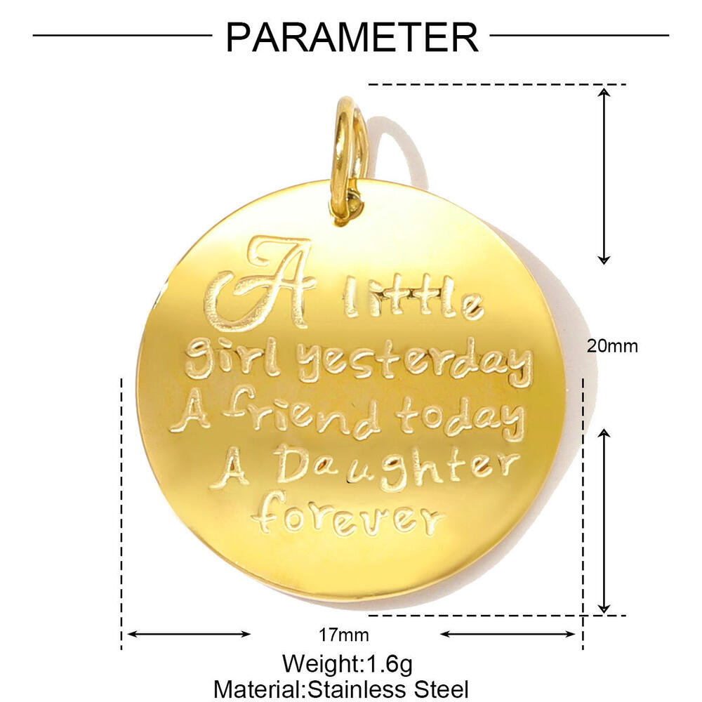 1 Piece Elegant Heart Stainless Steel Waterproof Gold Color Women's Pendants h5Picture2