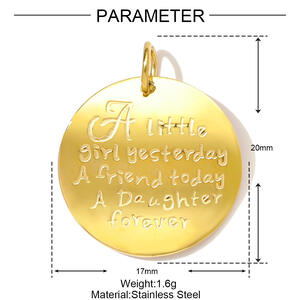 1 Piece Elegant Heart Stainless Steel Waterproof Gold Color Women's Pendants h5 Picture2