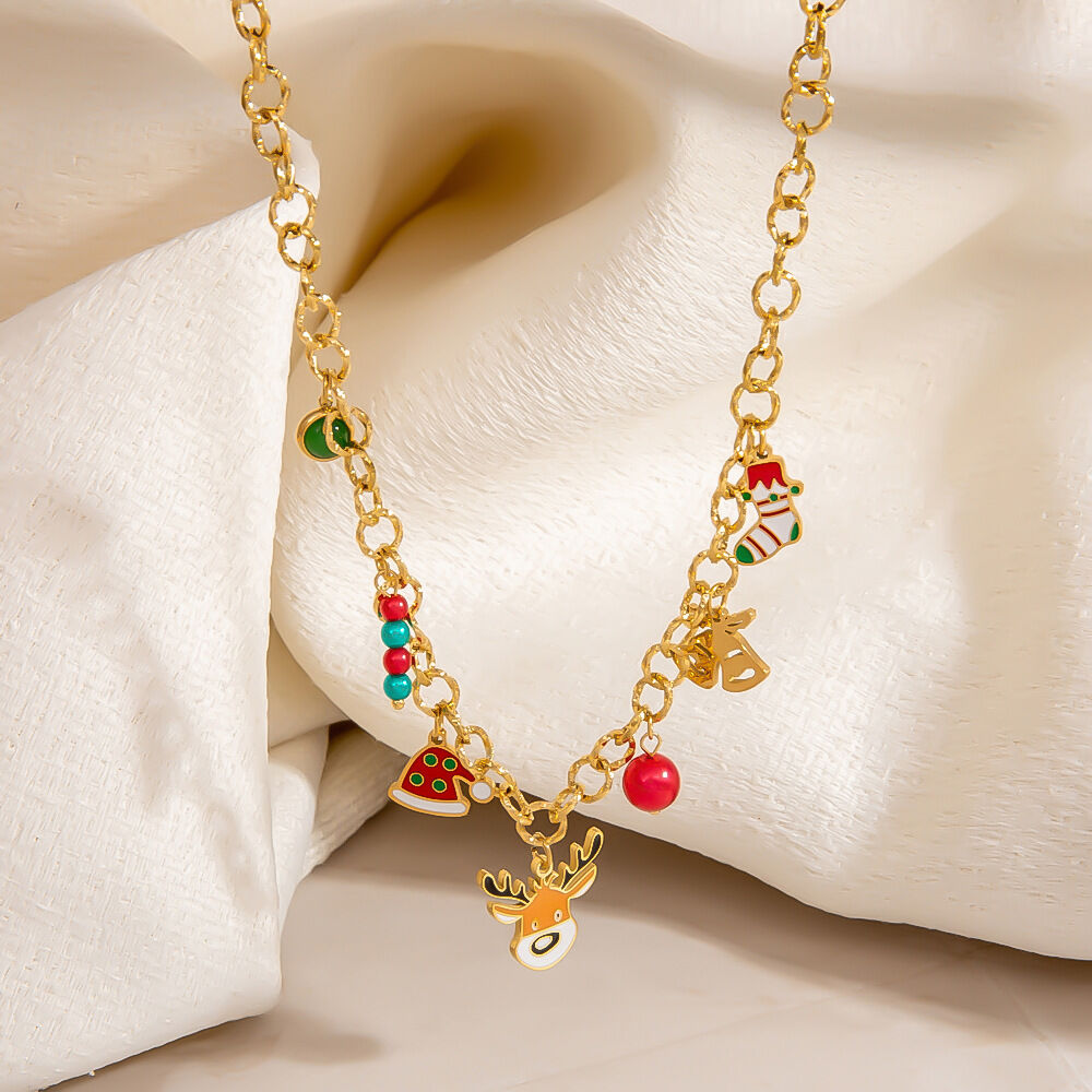 1 Piece Romantic Series Ethnic Christmas Stainless Steel Waterproof Women's Jewelry Sets h5Picture2