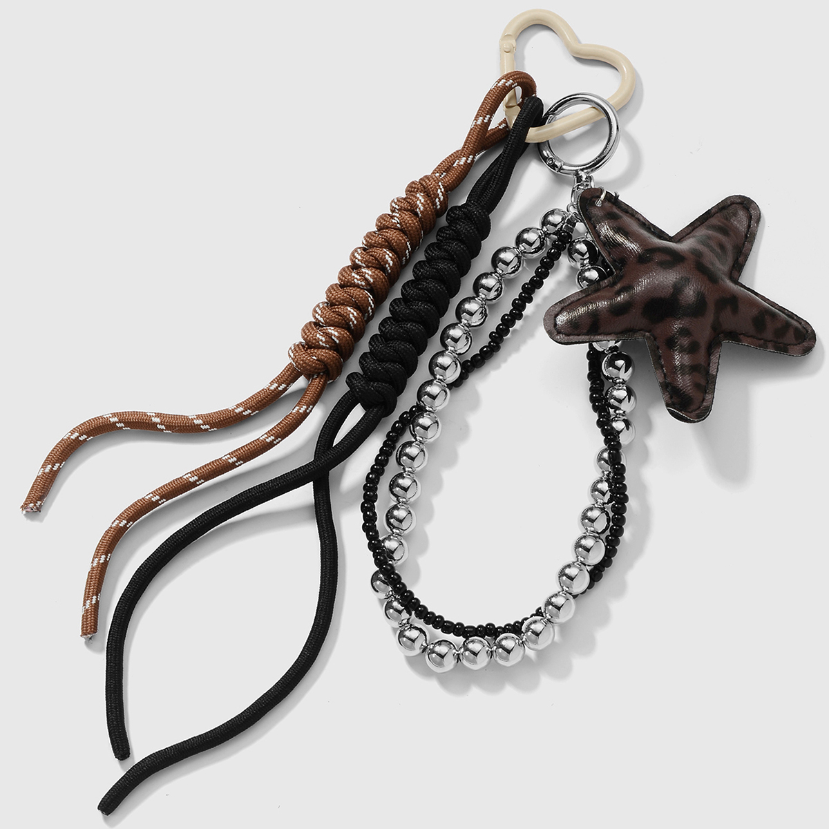 1 Piece Retro Leather Leopard Print Star Bag Charm h5 Picture3