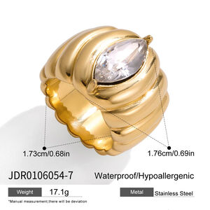 1 Stück luxuriöser, wasserdichter Statement-Ring aus Edelstahl in Goldfarbe h5 Bild2