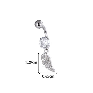 1 Piece Flower Butterfly Copper Zircon Navel Piercing h5 Picture2