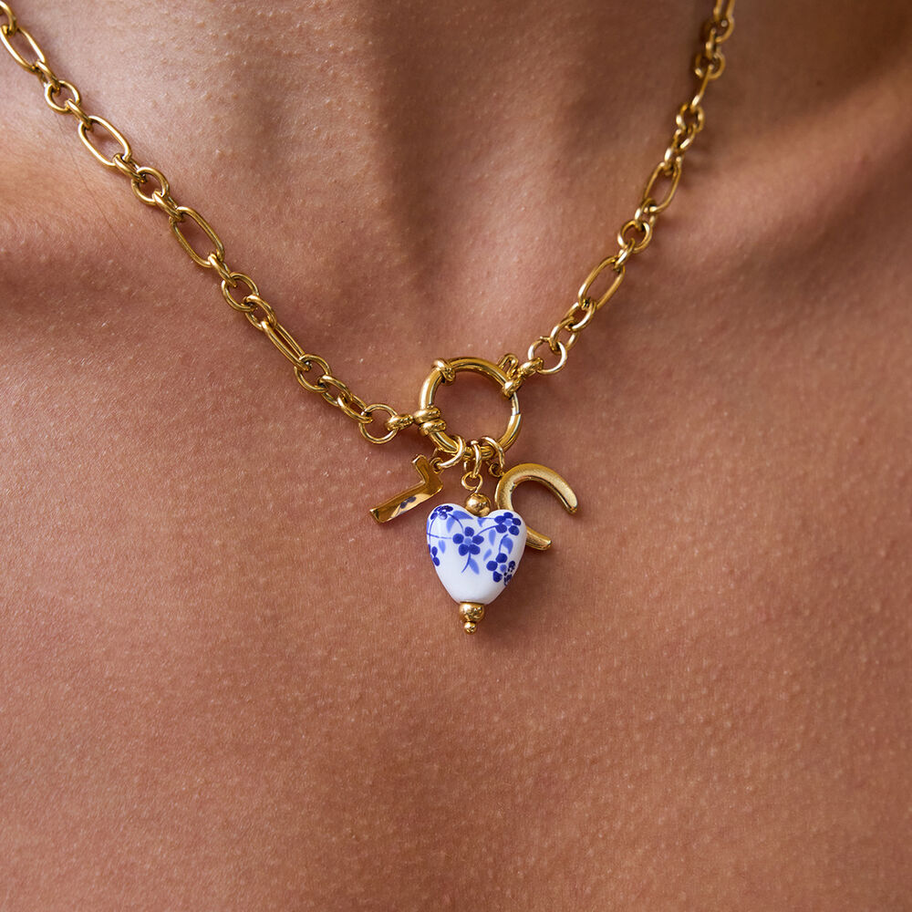 1 Piece Exquisite Heart Sun Stainless Steel Waterproof Gold Color Pearl Women's Pendant Necklaces h5Picture5