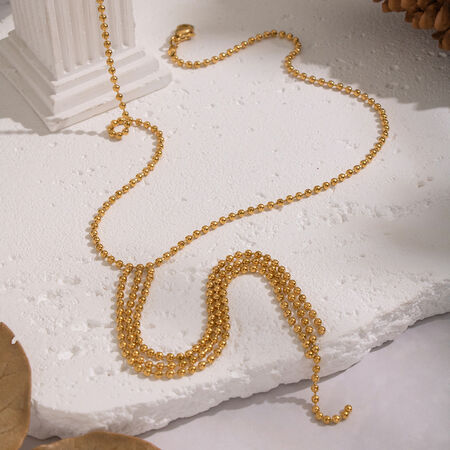 1 Piece Y-shaped Tassel Beads Pendant Necklace 2