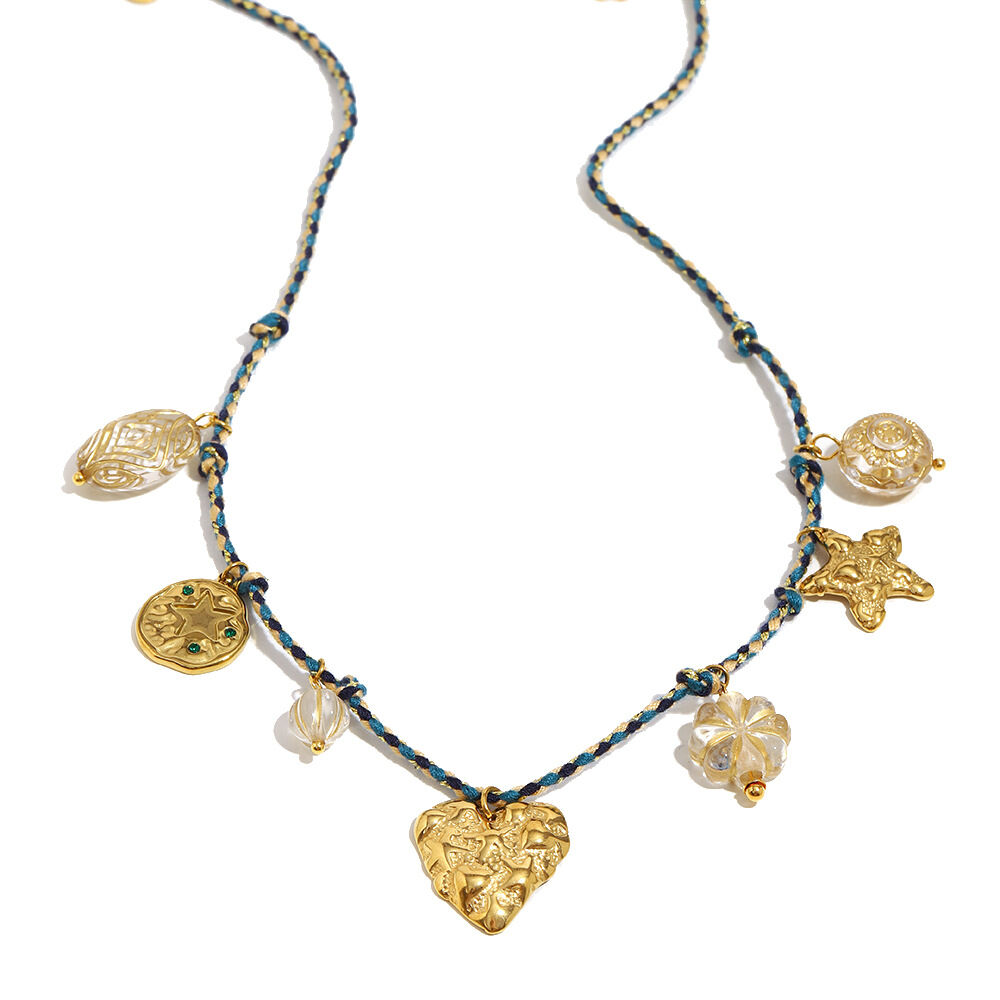 Collier pendentif femme Simple Series Daily Heart en acier inoxydable étanche couleur or (1 pièce) h5